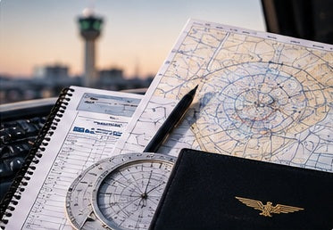 Materiales de vuelo y cartas aeronáuticas