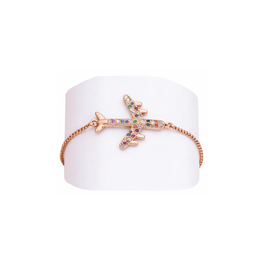 PULSERA - Avión Colores Oro Rosa